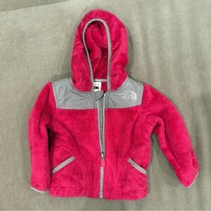 The North Face Hot Pink and Gray Hooded Fleece